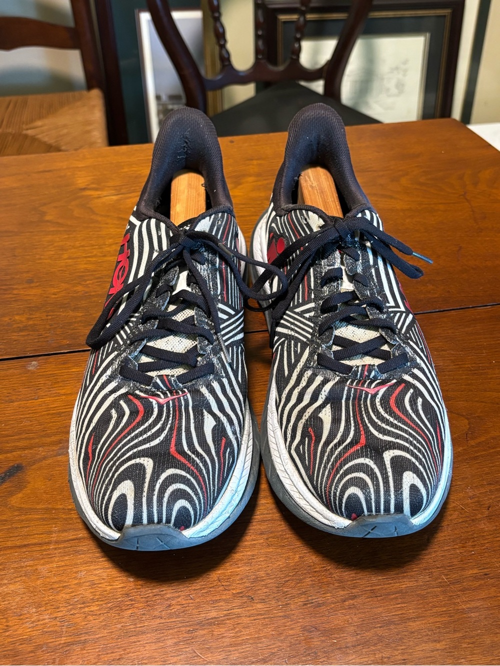 HOKA Men’s Ironman Mach 4 Running Shoes Black/Red /Sliver Size 10.5 D